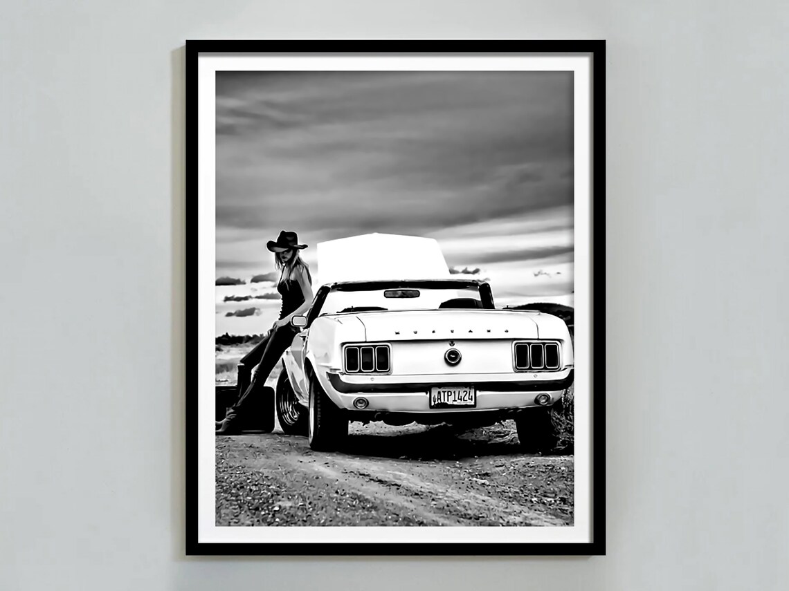 Coastal Cowgirl Retro Western Wall Art Print