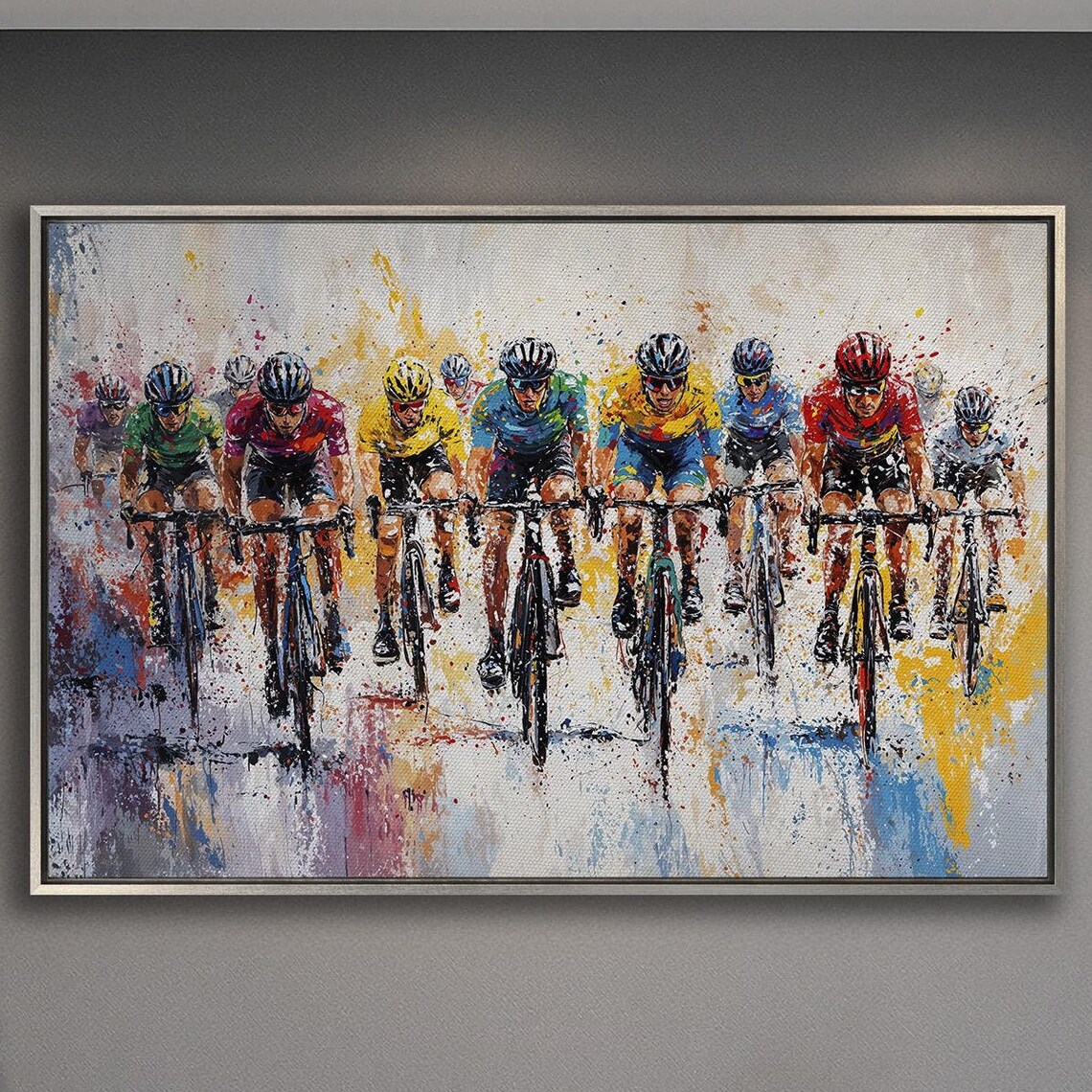 Bicycle Road Race Peloton Impressionist Painting Sports Poster
