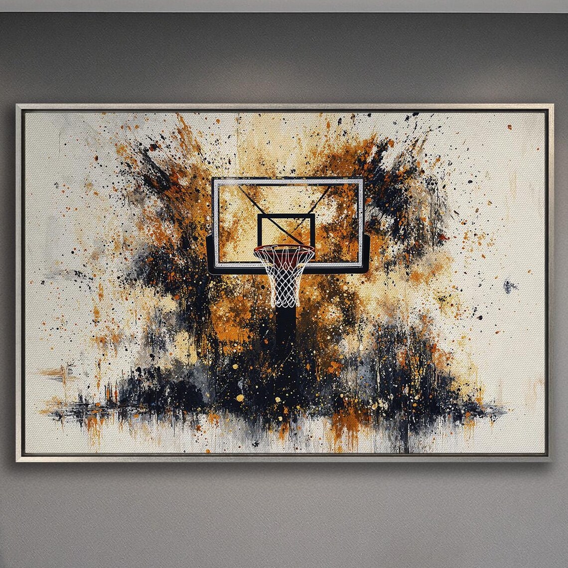 Basketball Hoop Modern Abstract Poster, Boys Room Decor