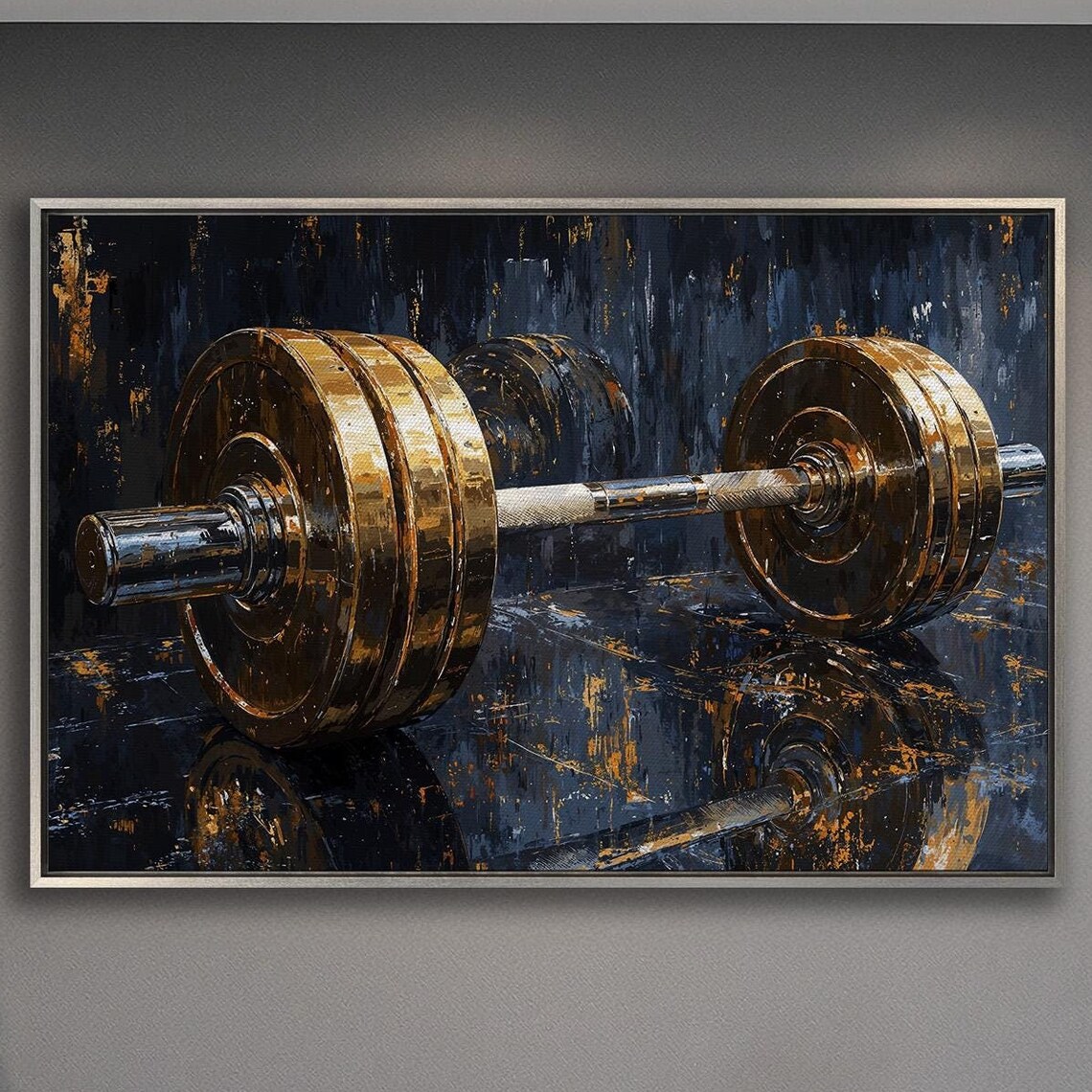 Barbell Abstract Modern Workout Wall Art Print