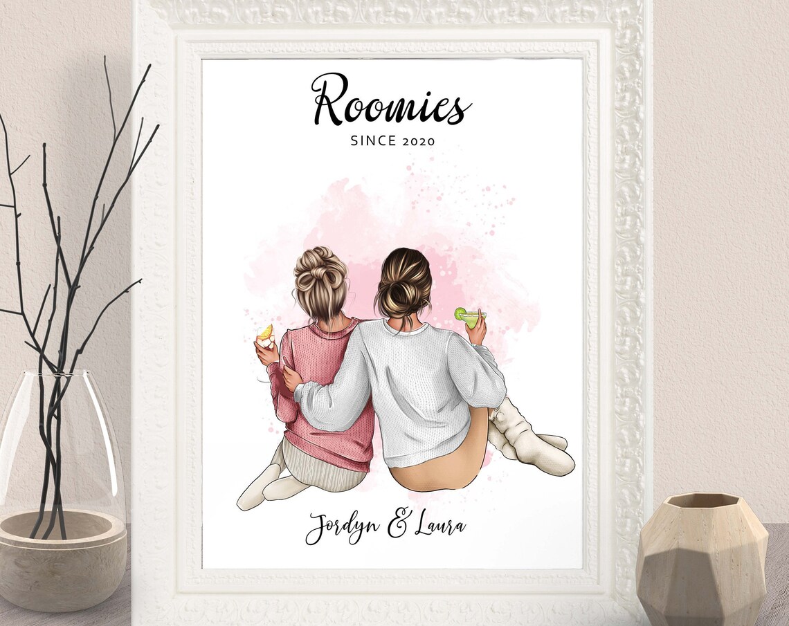Roomies Since 2020 Two Best Friends College Roommates Gift Print