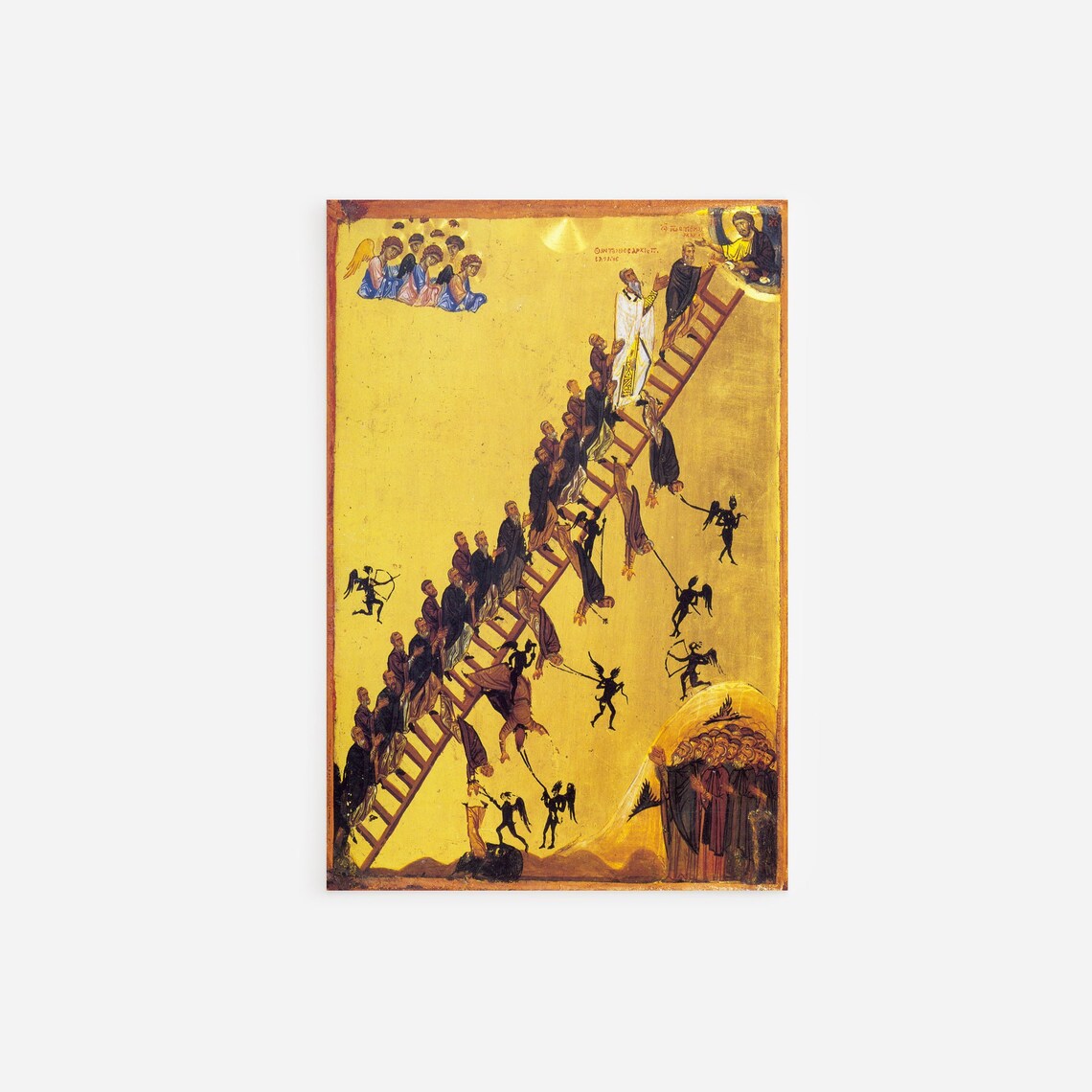 Ladder of Divine Ascent Byzantine Icon Monastery Painting Poster
