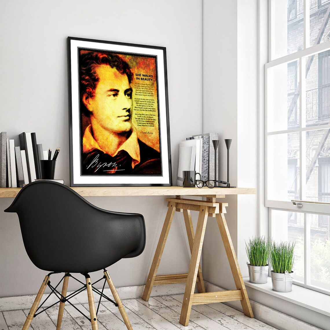 Lord Byron She Walks In Beauty Poem Art Print - Image 3