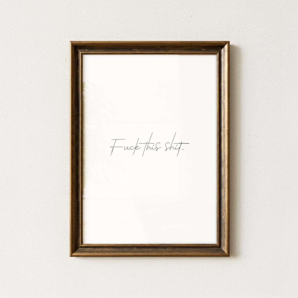 Minimalist Swear Word Poster Funny Wall Art Bold Statement Typography Print Edgy Modern Home Decor Gift