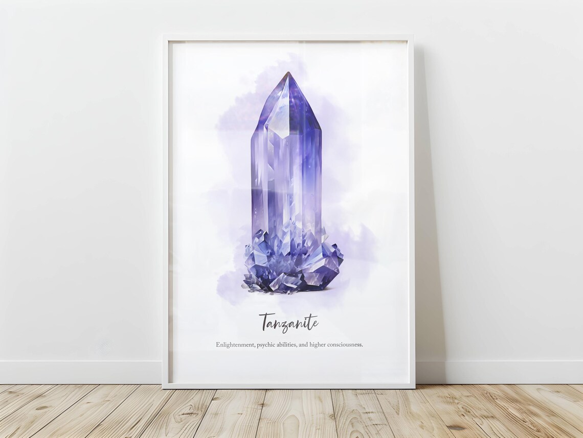 December Birthstone Tanzanite Crystal Art Print