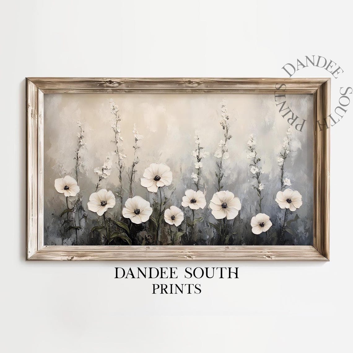 Wildflowers Tv Art For Frame Smart Spring Flowers Painting Neutral Floral Home Decor Tv002