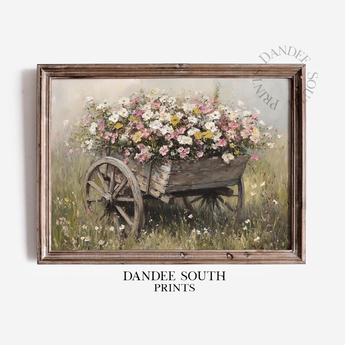 Wildflowers Vintage Floral Art Print, Farmhouse Spring