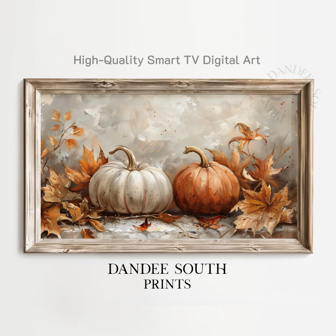 Rustic Fall Pumpkins Art For Frame Tvs Smart Tv Autumn Painting Thanksgiving Decor Screensaver Tv075