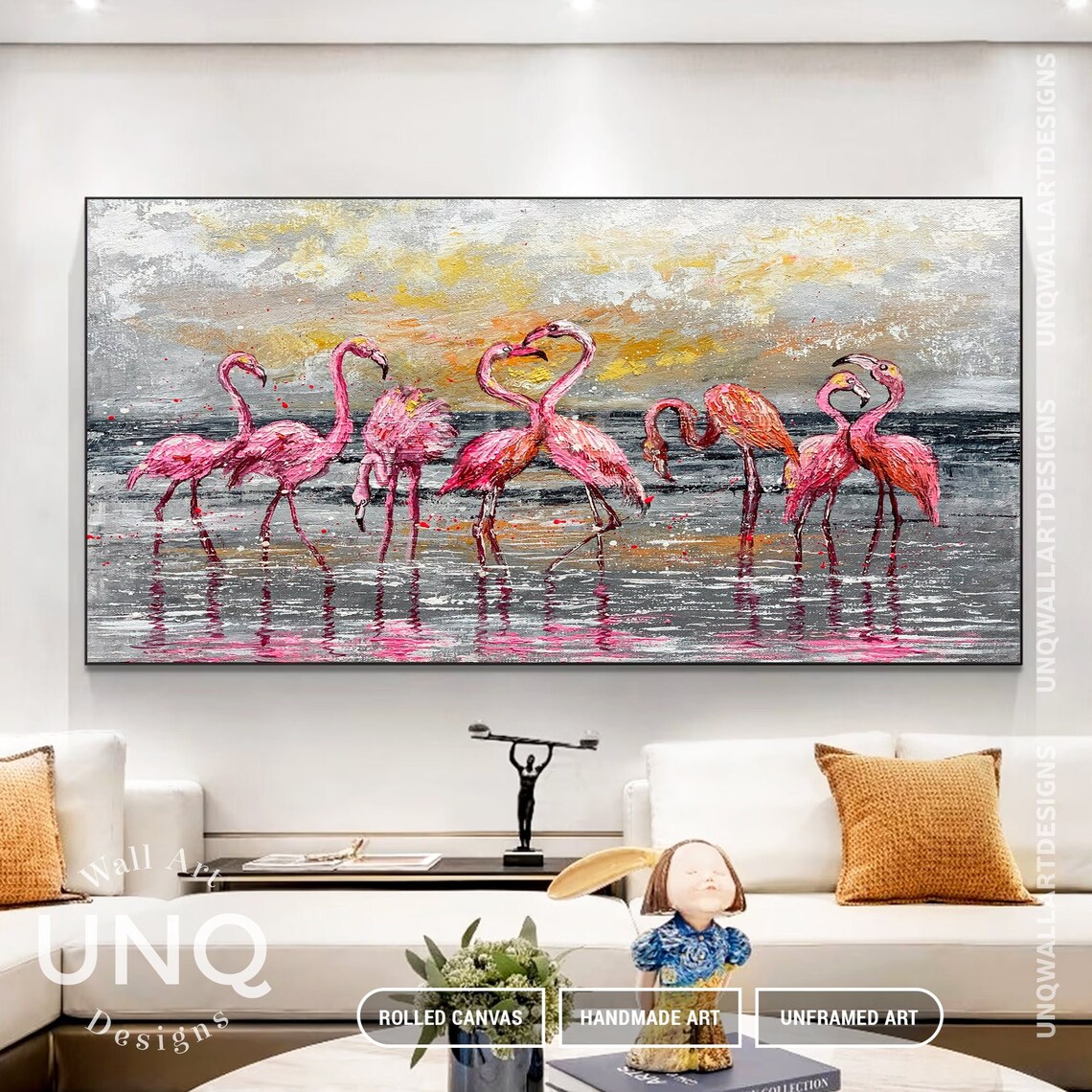 Abstract Flamingo Art Print for Living Room Decor - Image 2