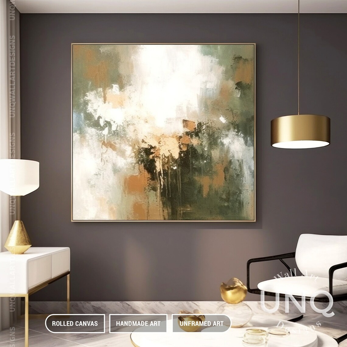 Sage Green Minimalist Abstract Painting Soft Earth Tone Decor Poster - Image 2