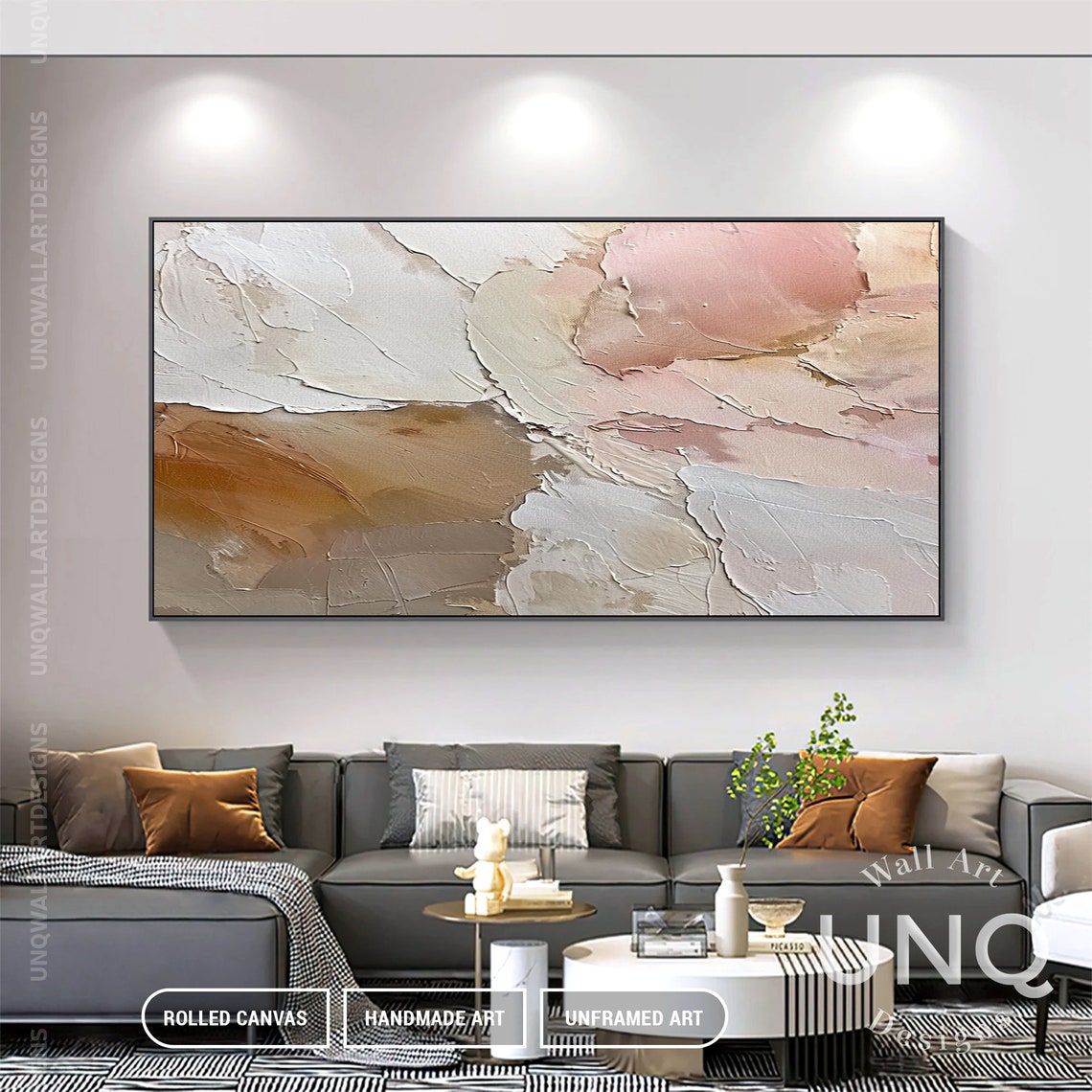Neutral Beige Cream And Blush Wabi Sabi Textured Modern Art Poster - Image 7
