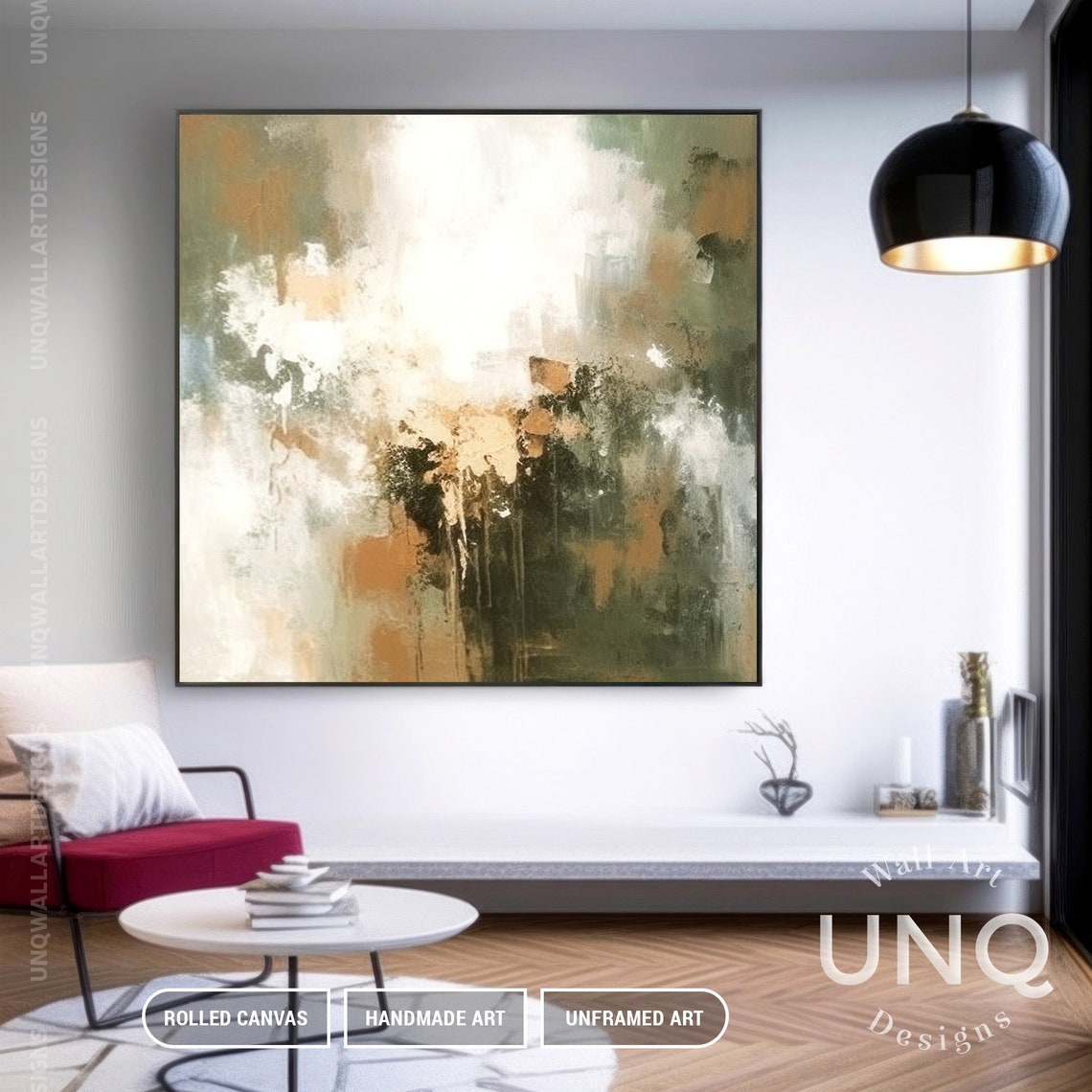 Sage Green Minimalist Abstract Painting Soft Earth Tone Decor Poster - Image 4