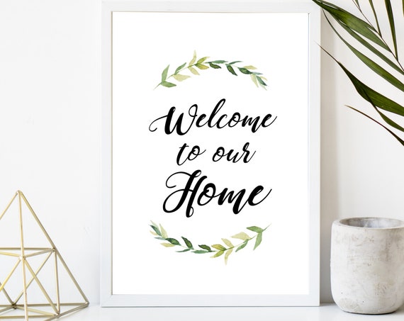 Welcome To Our Home Print Hallway Prints Modern House Decor Hallway Decor Moving House Gift Family Print Instant