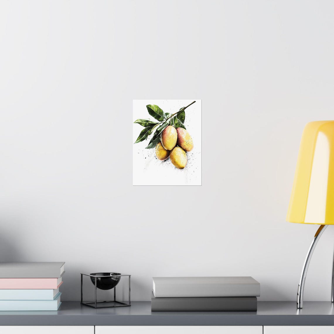 Ripe Mangoes On The Branch Watercolor Fruit Kitchen Wall Poster - Image 3