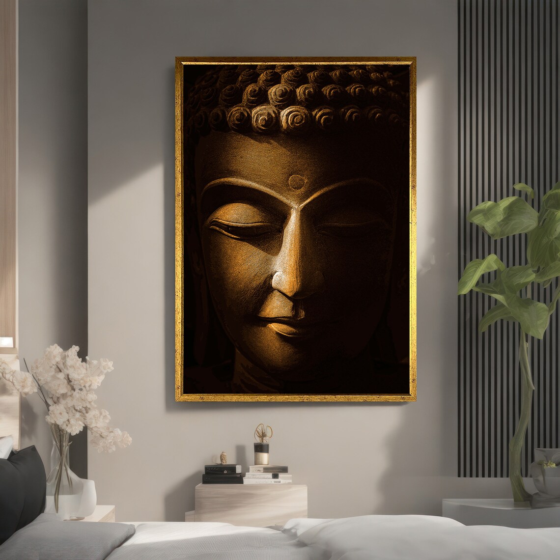 Serene Buddha Face Art Print, Spiritual Zen Decor - Image 5