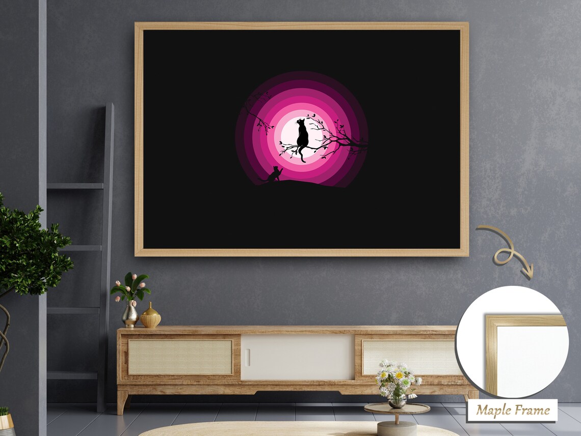 Ethereal Night Silhouette Moon Bird, Poetic Gradient