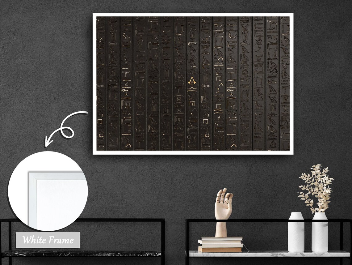 Futuristic Hieroglyph Tablet, Modern Mixed Media Art - Image 2