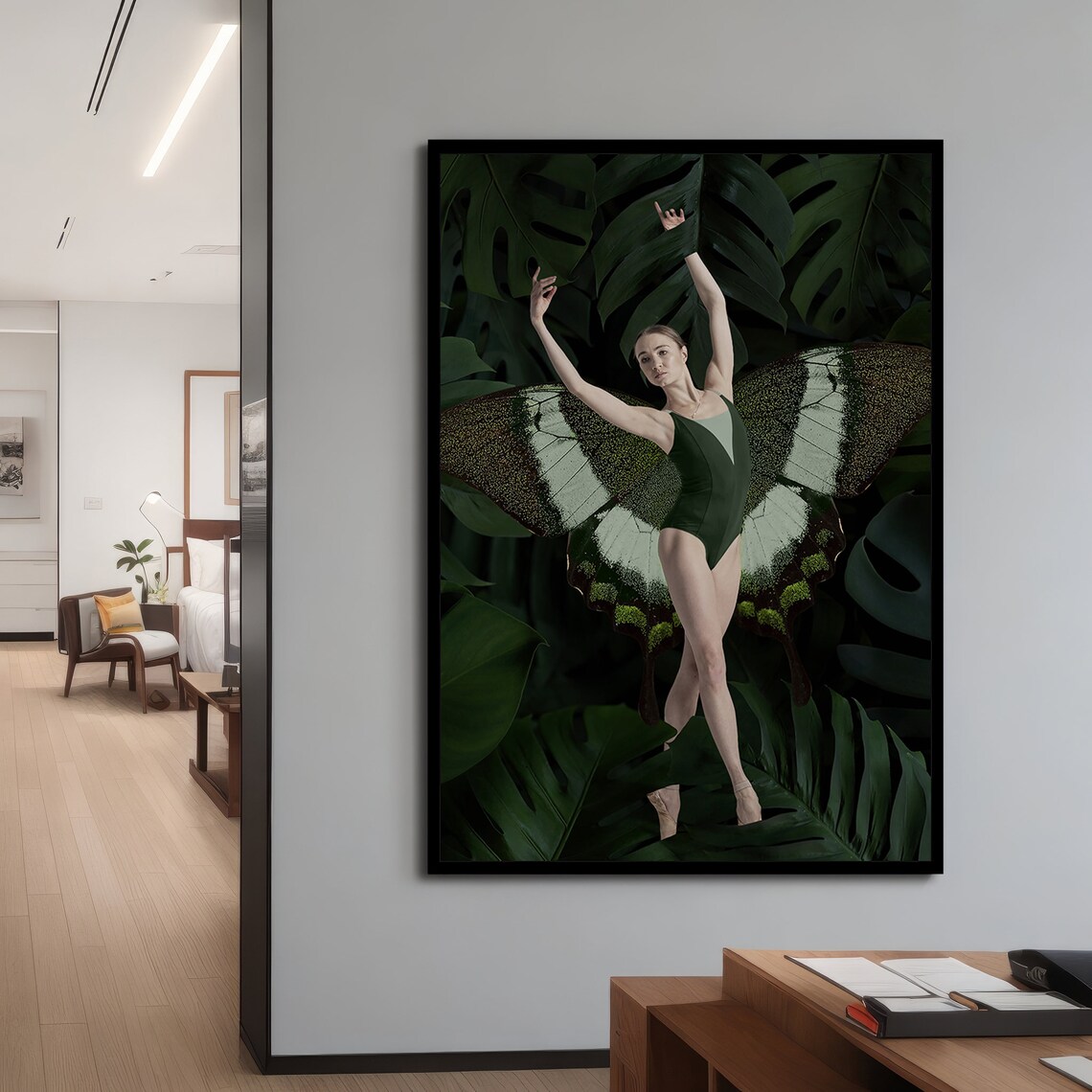 Elegant Ballet Dancer With Butterfly Wings, Wall Art Print - Image 4