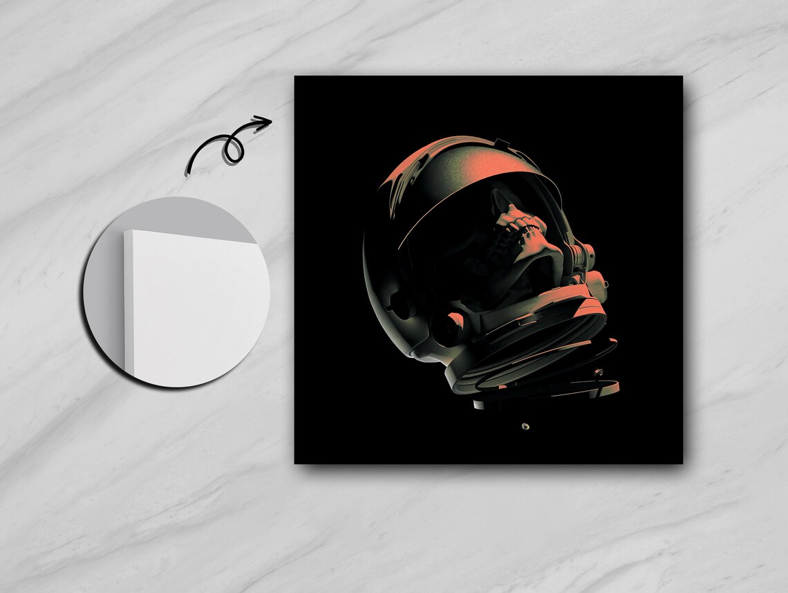 Skull Wearing An Astronaut Helmet, Symbolic Art - Image 5