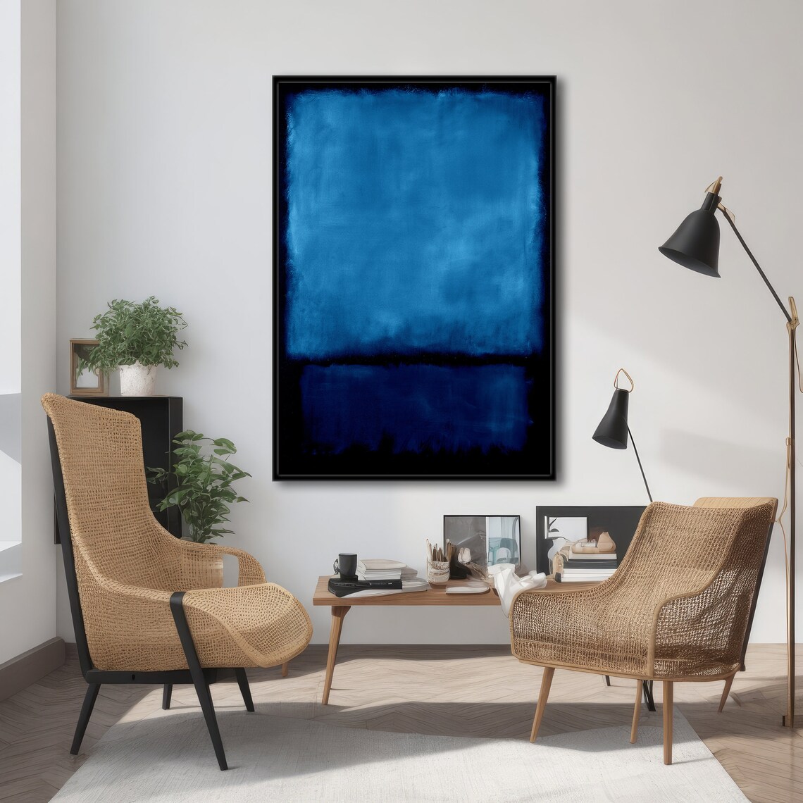 Mark Rothko Black And Blue, Abstract Art Print - Image 3