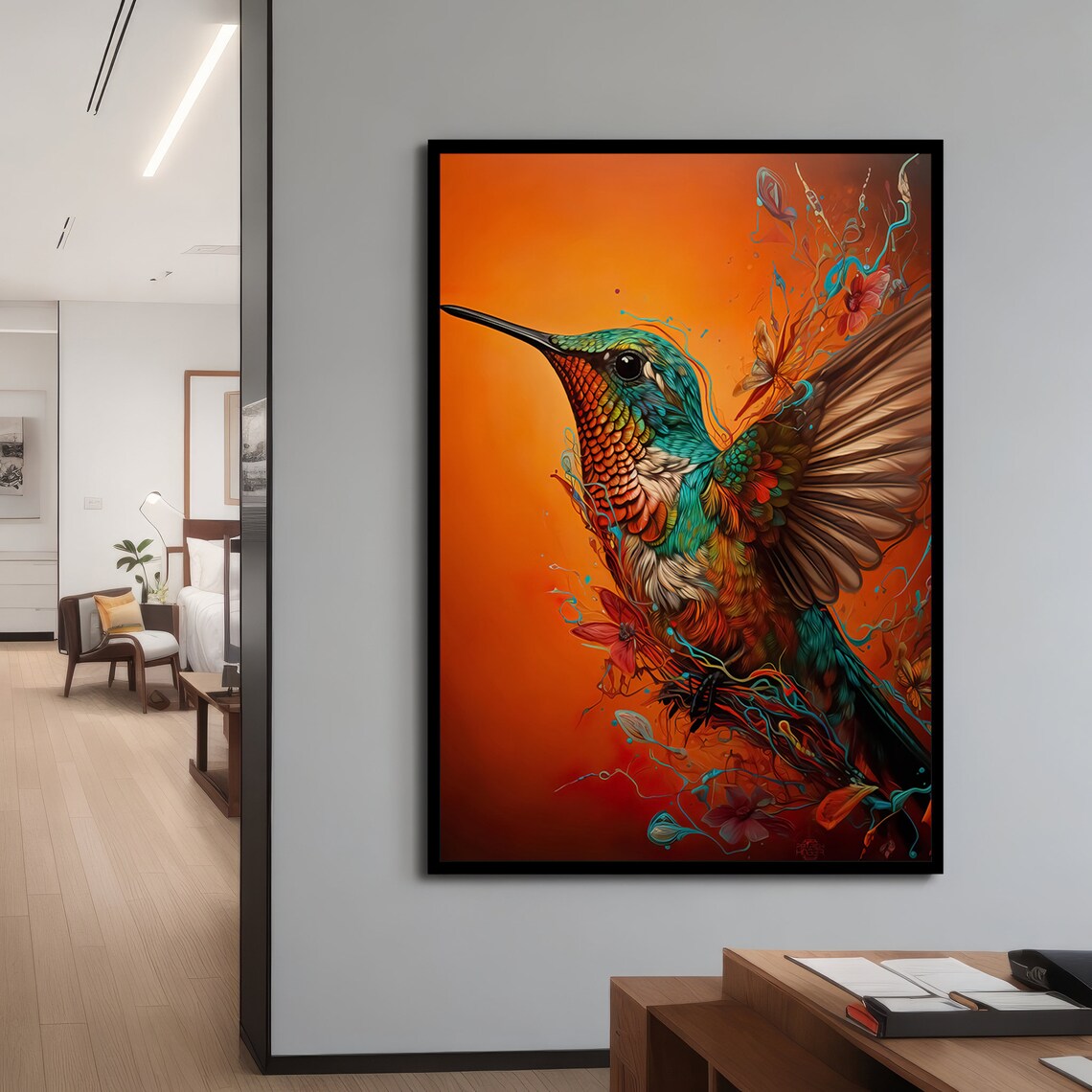 Hummingbird Painting, Gift for Bird Enthusiasts - Image 4