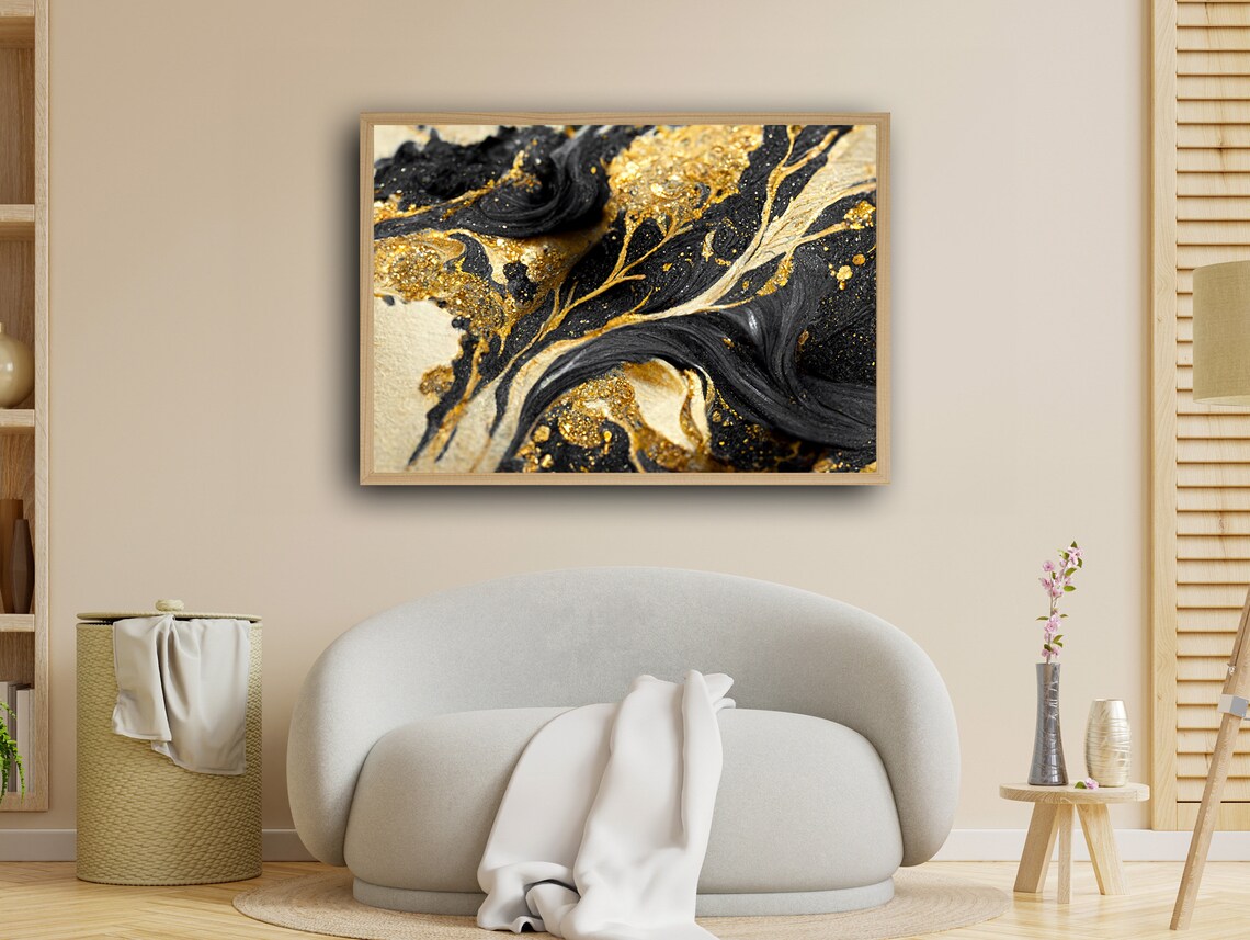 Elegance In Fluidity, Contemporary Marbled Effect - Image 2