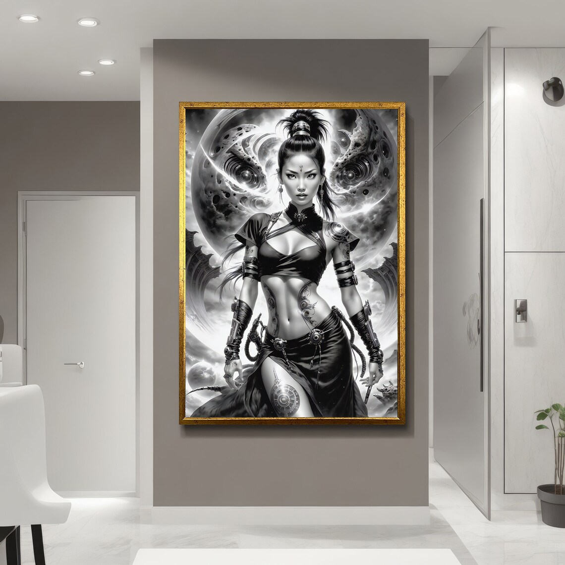 Futuristic Warrior Woman, Sci Fi Fantasy Portrait - Image 5