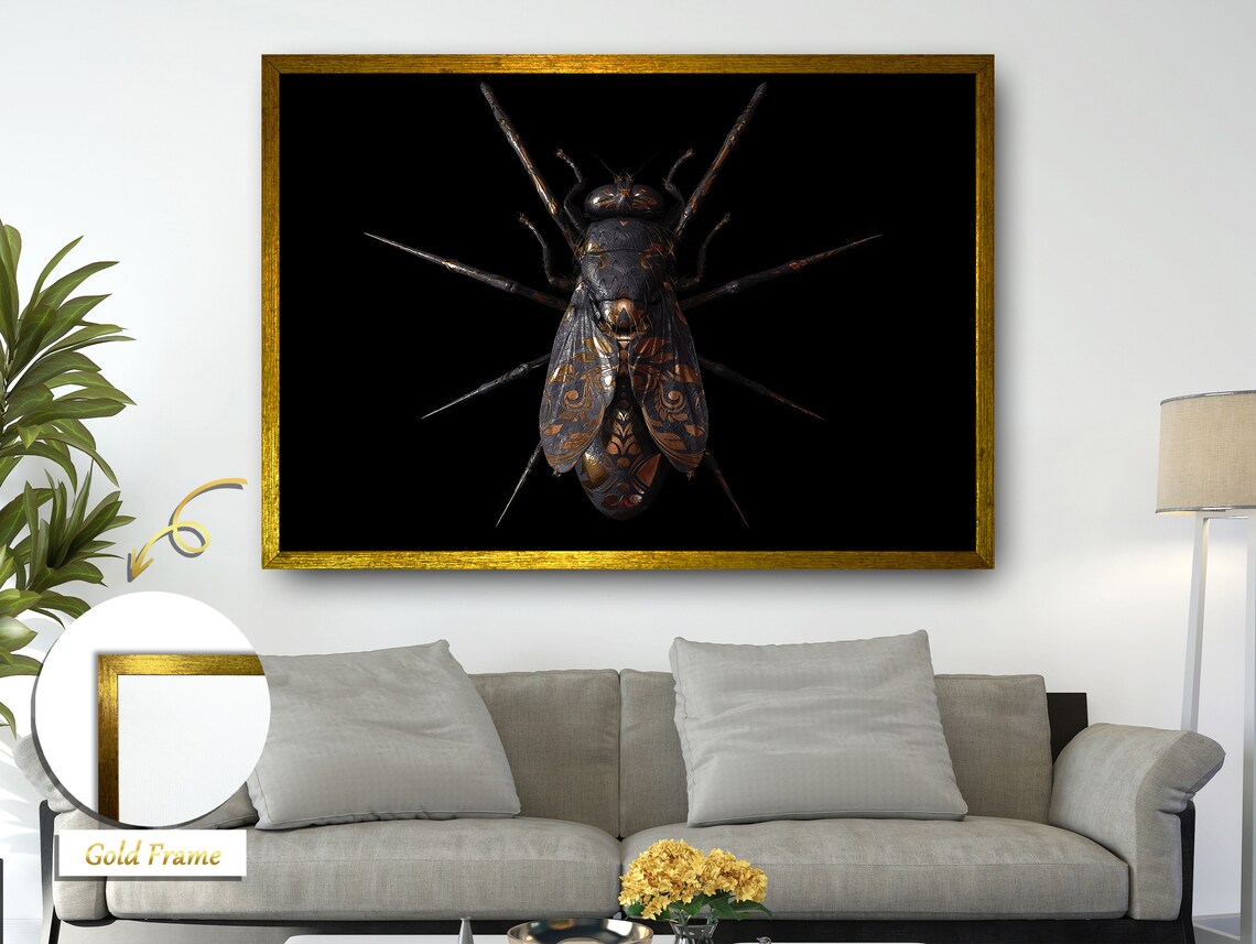 Elegance In Abstraction Copper Patterned Fly Art Print