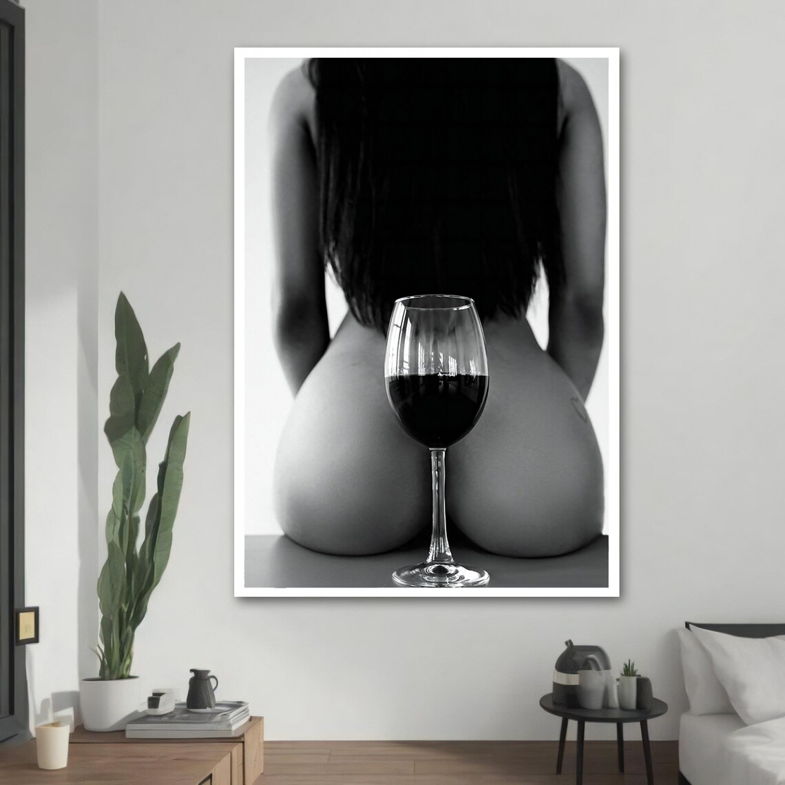 Seductive Nude With Wine Glass, Erotic Art - Image 2