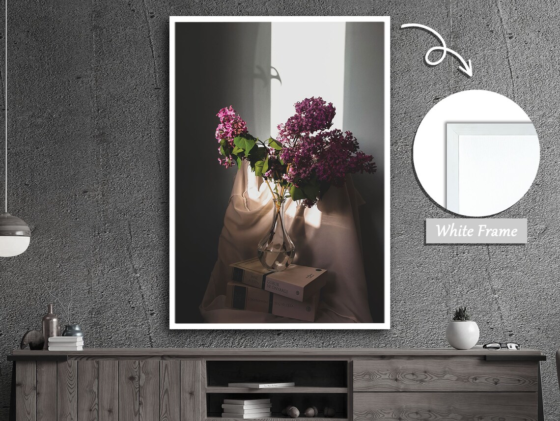 Lavender in a Pot on Books, Tranquil Wall Art - Image 3