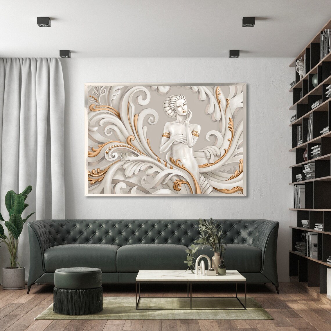 Graceful Goddess, Ornate Design Wall Art Print - Image 3