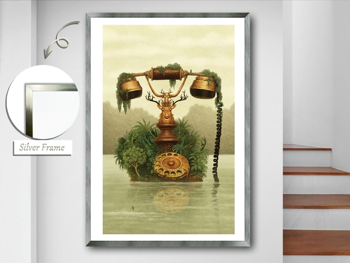 Overgrown Vintage House Phone, Botanical Decor - Image 2