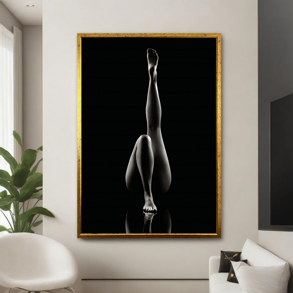 Elegant Nude Legs Silhouette, Sensual Art Print - Image 5