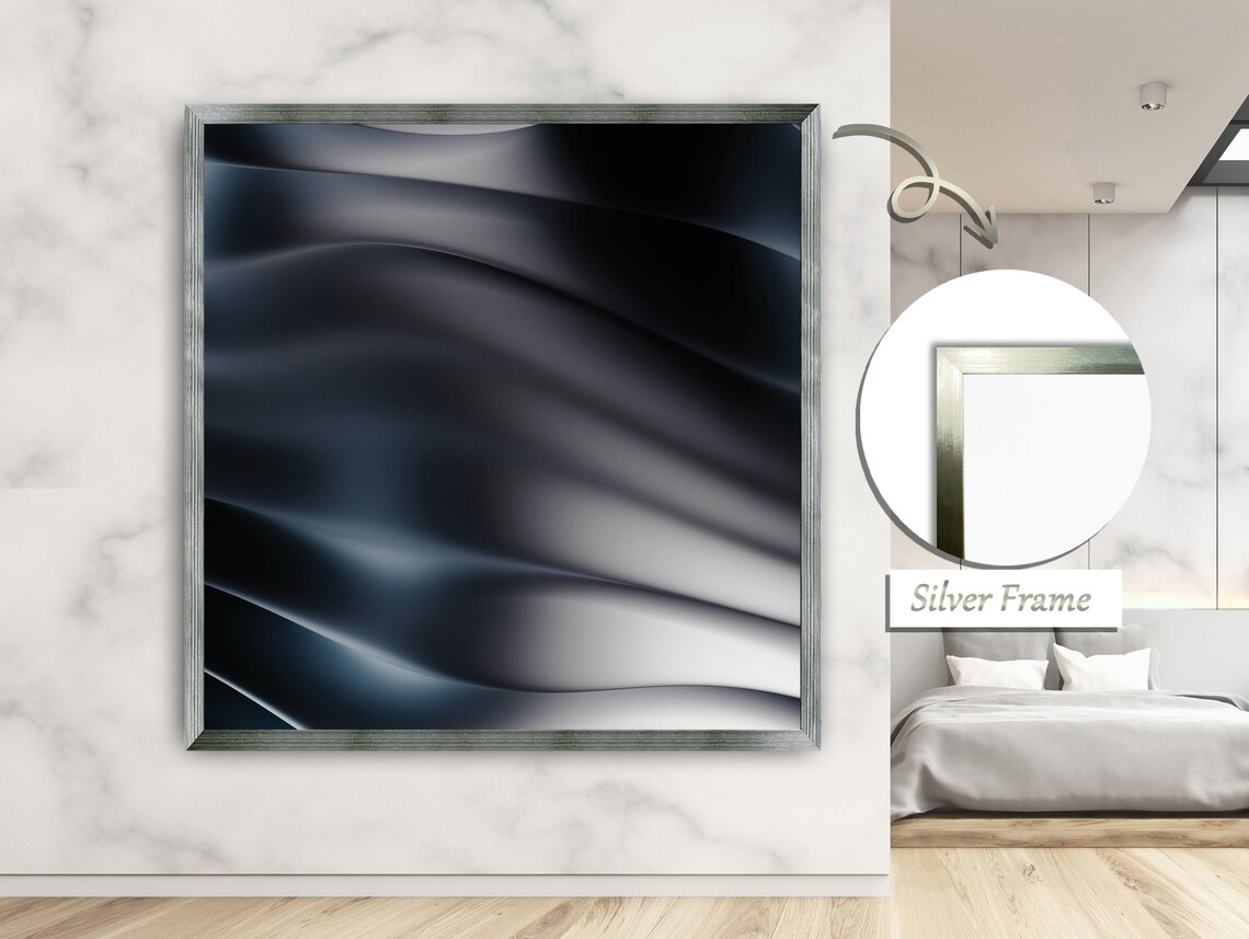 Silver Reflections Geometric Design Wall Art Print - Image 2