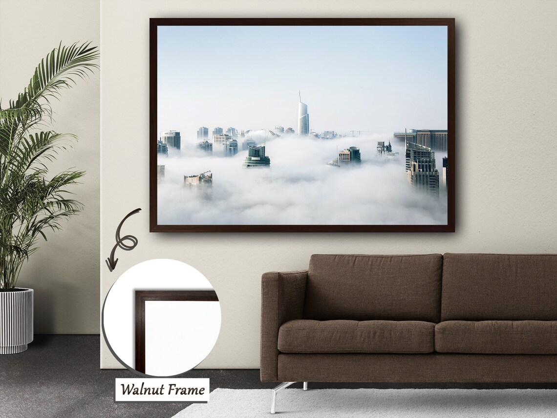 Rising Above The Clouds, Skyward Skyscrapers Art Print