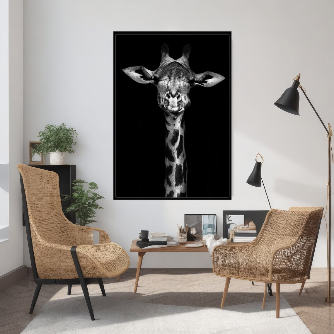 Black And White Giraffe Art Print, Nursery Decor - Image 2