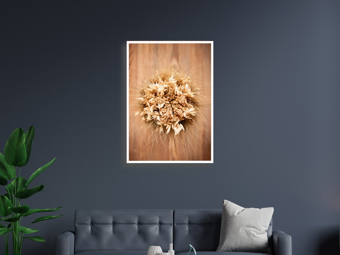 Golden Bloom Textured Floral Art Print, Rustic Charm - Image 4
