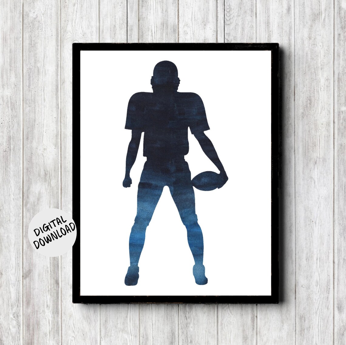 Football Player Watercolor Athlete Art Print