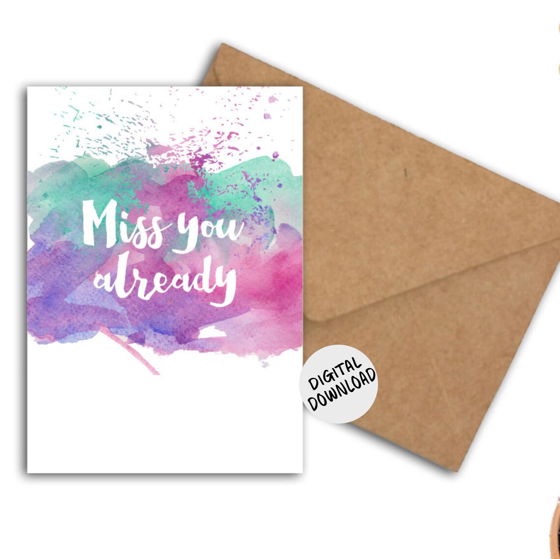 Miss You Already Farewell Watercolor Art Print