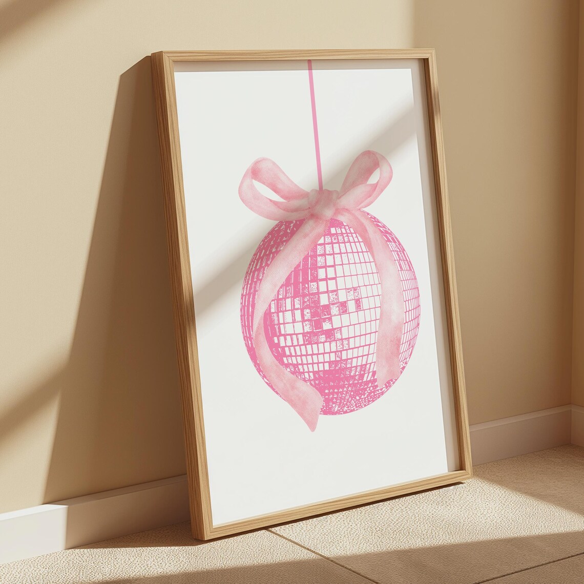 Pink Disco Ball Aesthetic Apartment Art Print