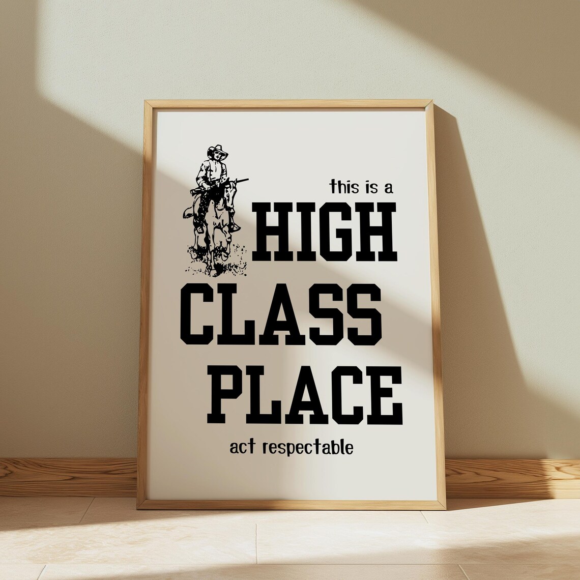 High Class Place, Western Cowboy Horse Art Print - Image 3