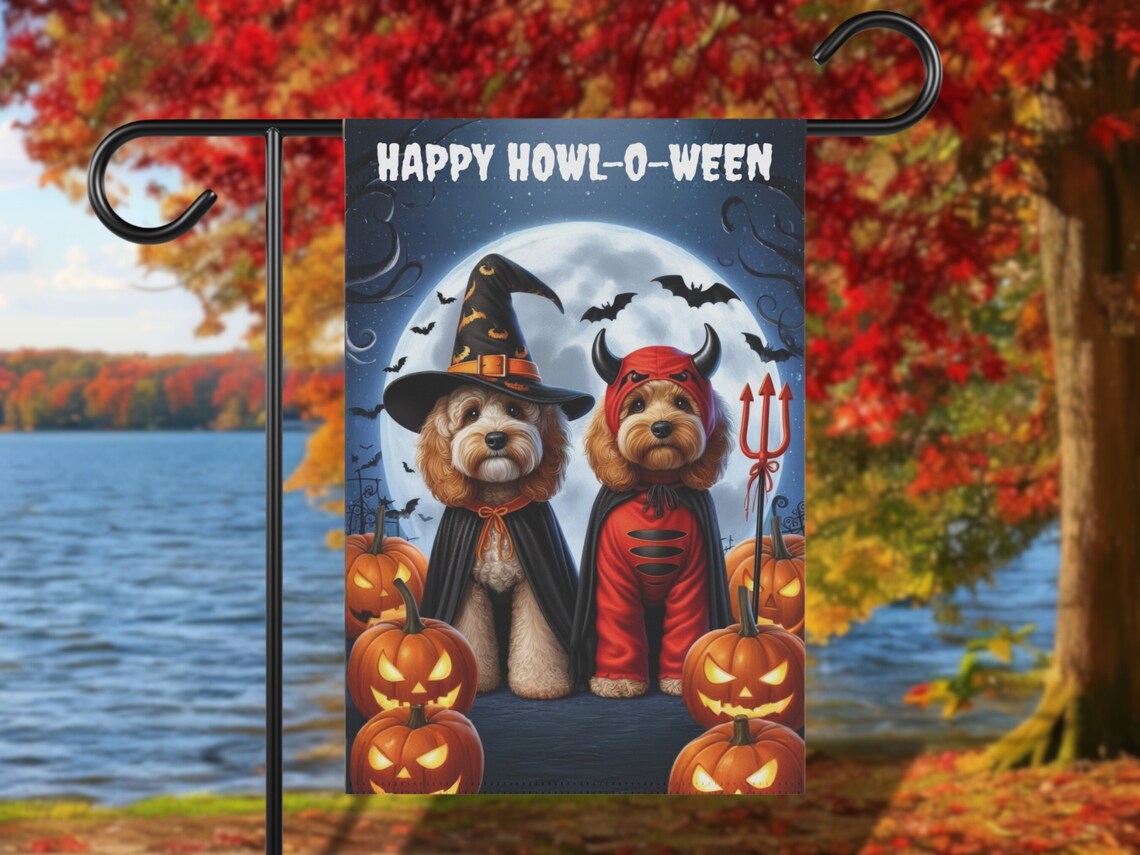 Halloween Cockapoo Autumn Dog Costumes Poster