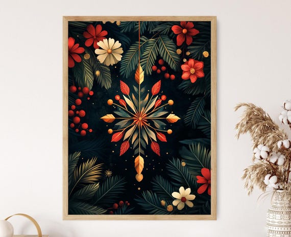 Finnish Himmeli Ornament Art Print Scandinavian Geometric Decor Poster