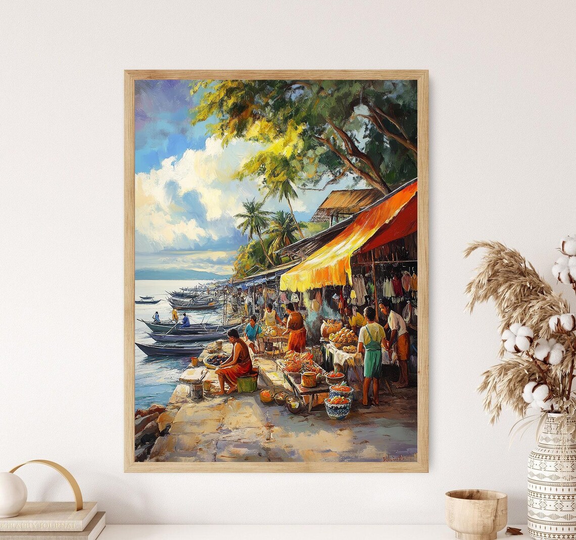 Cebu Filipino Market Seafood, Philippines Travel Poster