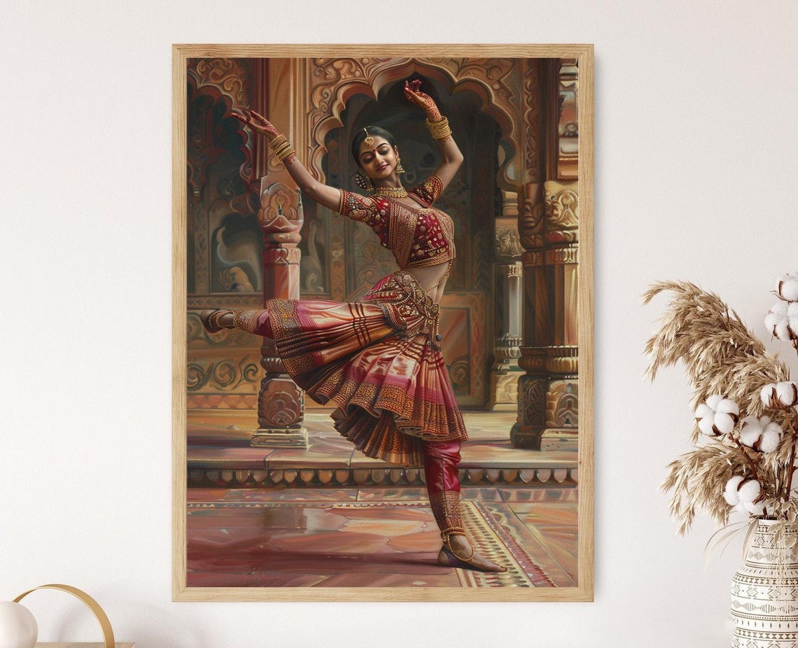 Kathak Dancer Art Giclee Print Captivating Indian Dance Art For Wall Decor Charming Gift For Dance Enthusiasts