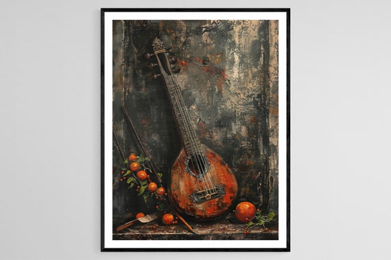Detailed Ektara With Rustic Charm Art Traditional Indian Musical Instrument Painting