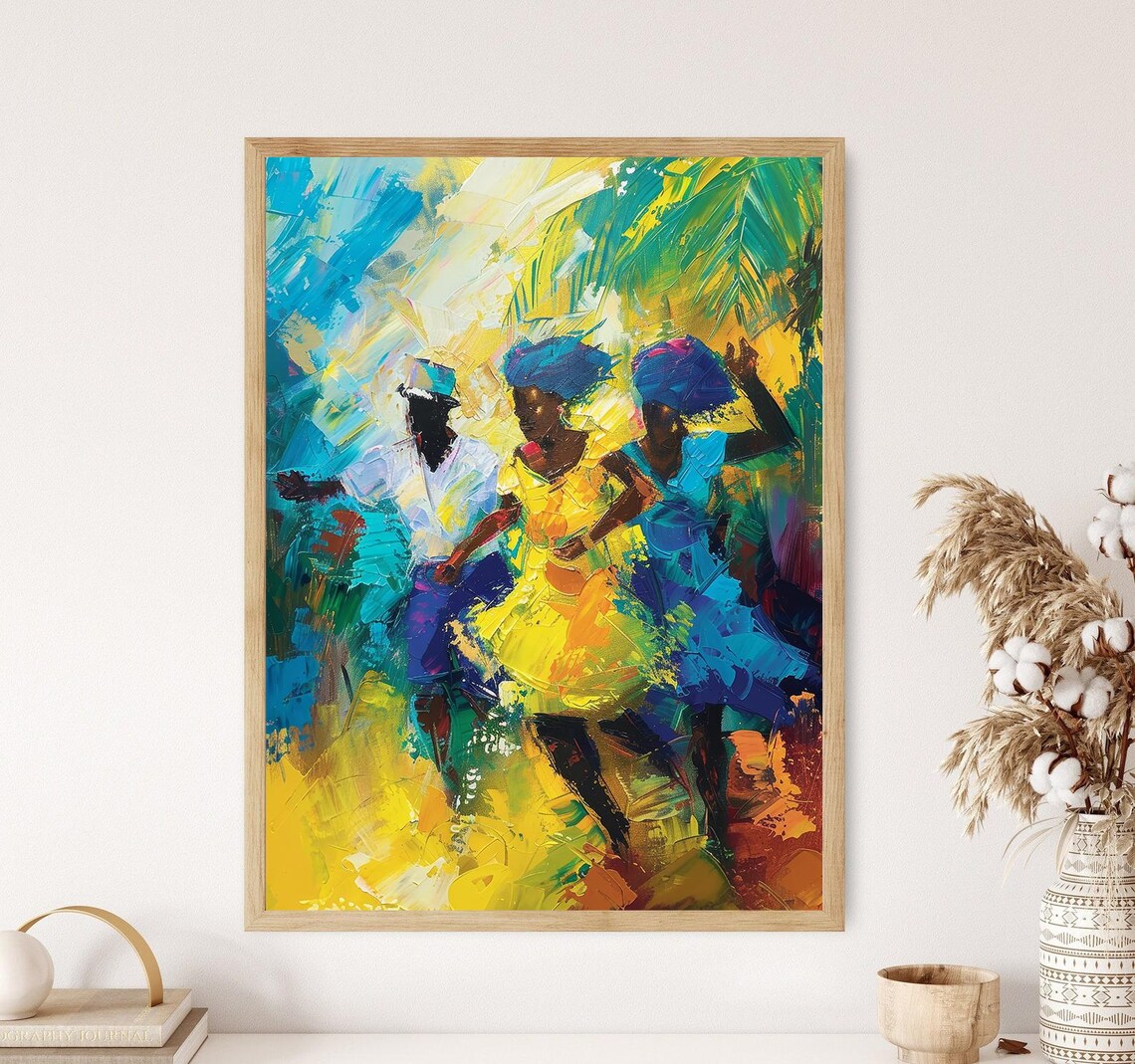 Soca Dance Painting, Trinidad And Tobago Dance