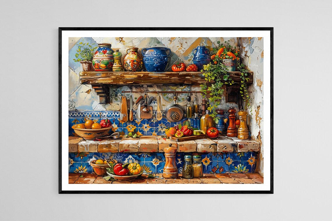 Mexican Kitchen Artwork, Traditional Culinary Charm