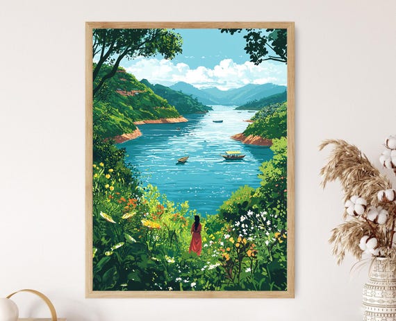 Kaptai Lake Art Print Bangladesh Hill Tracts Landscape
