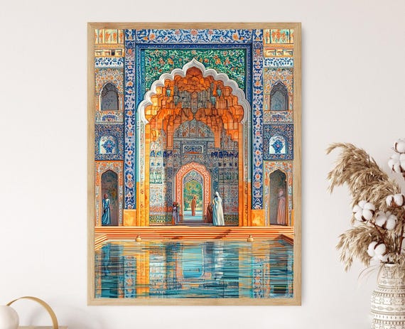 Mughal Miniature Art Print Royal Indian Heritage